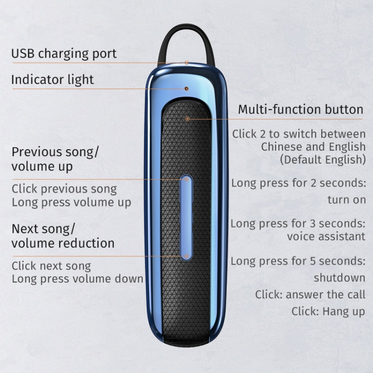 E1 Bluetooth Earphones – Smart Noise Reduction Unilateral Ear-mounted Bluetooth Earphone