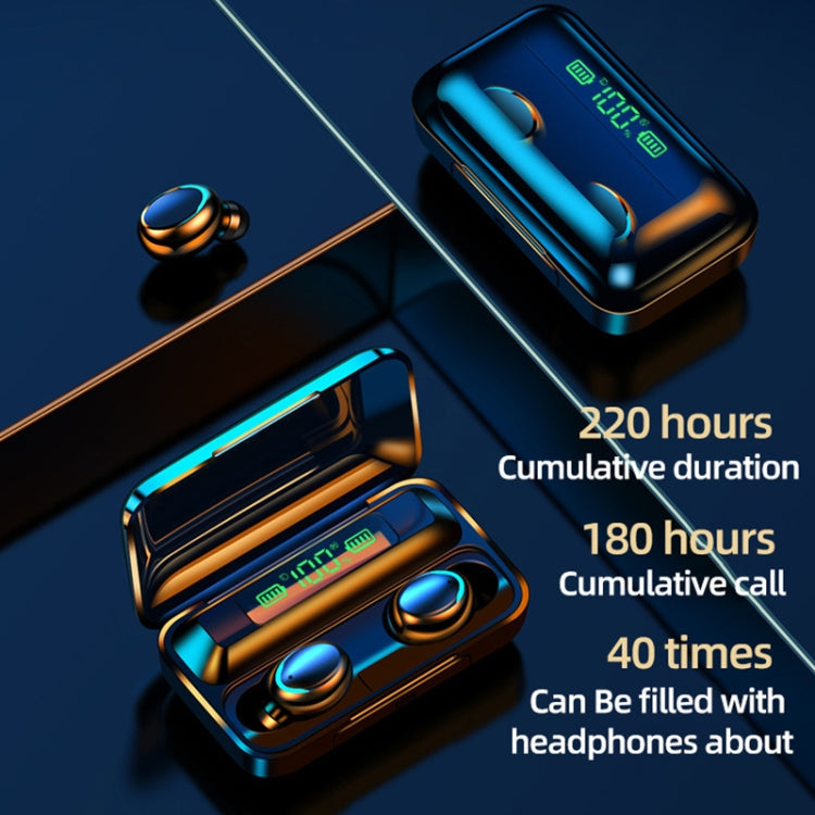 F9-5C Bluetooth Earphones – LED Light + Digital Display Noise Reduction Bluetooth Earphone(Black),...
