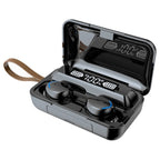 F9-5C LED Light + Digital Display Noise Reduction Bluetooth Earphone with Hand Strap, F9-5C LED Light with Strap Black, F9-5C LED Light with Strap White F9-5C LED Light with Strap Black Black