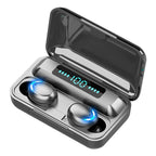 F9-5C Four-bar Breathing Light + Digital Display Noise Reduction Bluetooth Earphone, F9-5C Four-bar Light Black, F9-5C Four-bar Light White F9-5C Four-bar Light Black Black