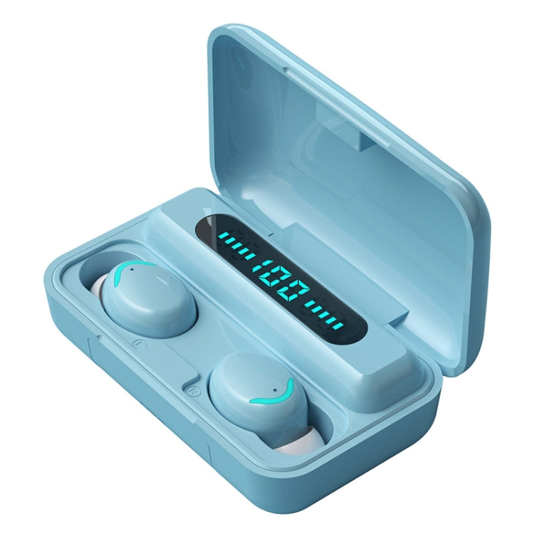 F9-5C Bluetooth Earphones – Macaron Series Four-bar Breathing Light + Digital Display Noise... F9-5C Macaron Four-bar Light Baby Blue Baby Blue
