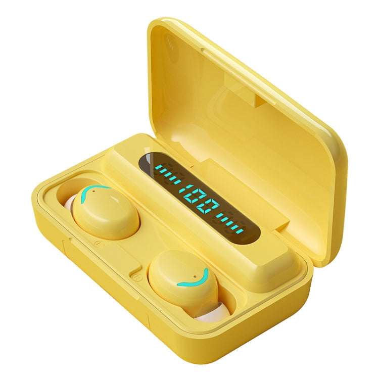 F9-5C Bluetooth Earphones – Macaron Series Four-bar Breathing Light + Digital Display Noise... F9-5C Macaron Four-bar Light Yellow Yellow