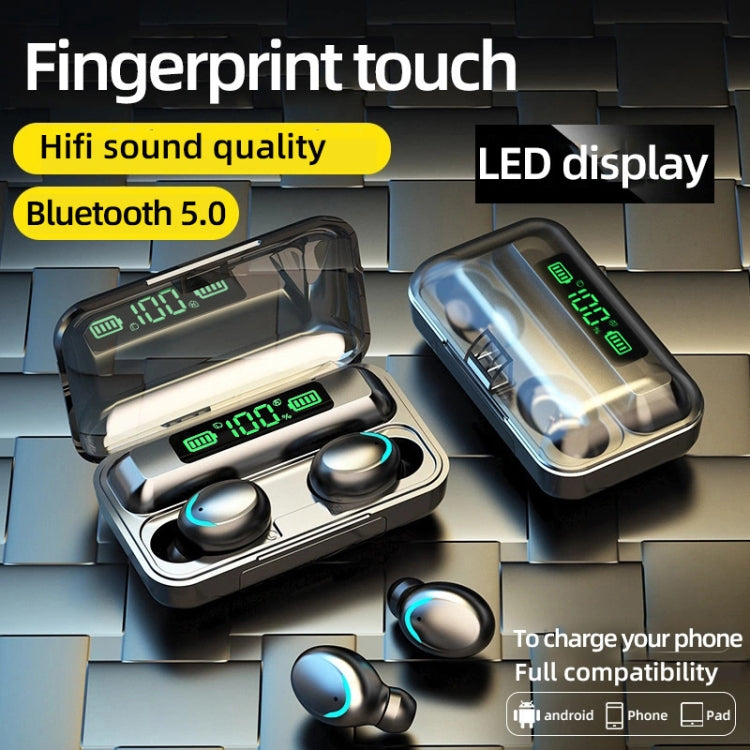 R11 Bluetooth Earphones – Mirror LED Light + Digital Display Noise Reduction Bluetooth Earphone,...