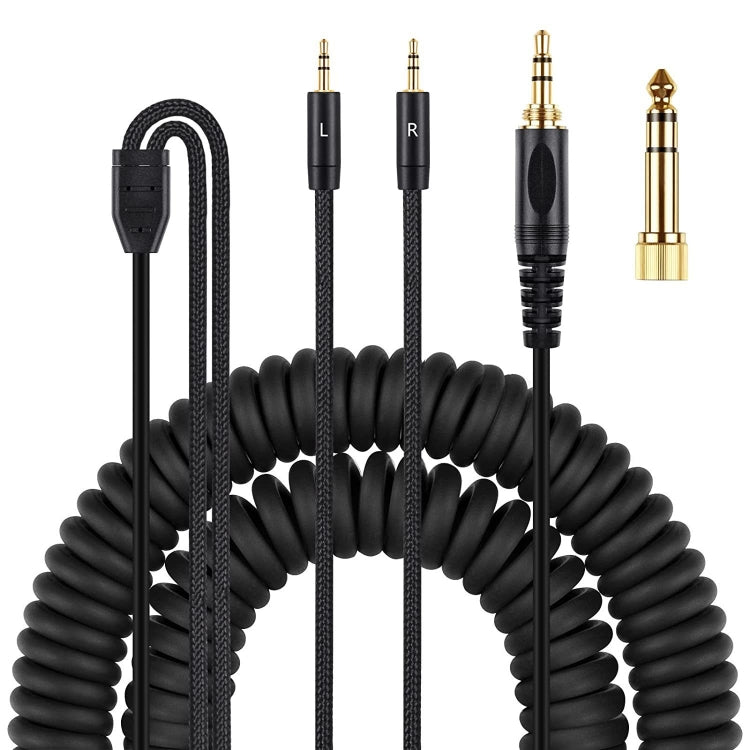 ZS0227 Headphone Dual 3.5mm Spring Audio Cable for Denon AH-D7100 7200 D600 D9200 5200 – Durable Build, Easy to Use Default Title