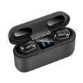 Dt-18 Wireless Two Ear Bluetooth Headset With 2000mAh Charging Cabin & Touch & Intelligent Magnetic Suction Charging Black