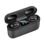 Dt-18 Wireless Two Ear Bluetooth Headset With 2000mAh Charging Cabin & Touch & Intelligent Magnetic Suction Charging Black