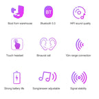 Dt-18 Wireless Two Ear Bluetooth Headset With 2000mAh Charging Cabin & Touch & Intelligent Magnetic Suction Charging
