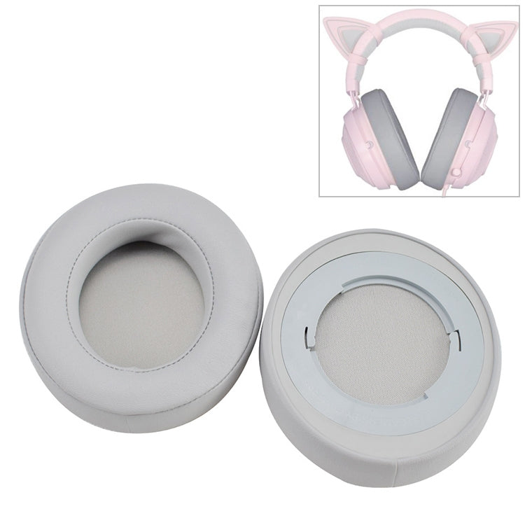 Headphone Cushion Cover – 2 PCS For Razer Kraken 7.1 V2 Headphone Cushion Sponge Grey Net Cover... For Razer Kraken 7.1 V2 (Grey)