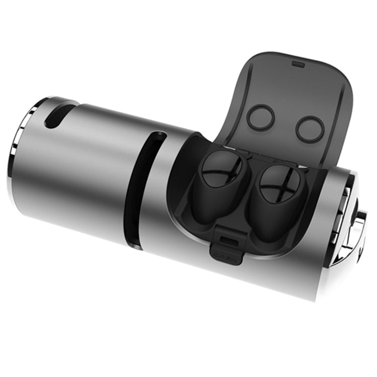 3 in 1 TWS Mini Waterproof Bluetooth 4.2 Wireless Earphone + Audio + Charging Box Black Silver