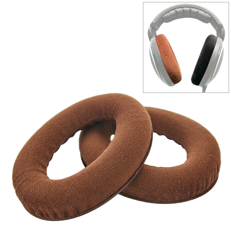 2 PCS For Sennheiser HD515 / HD555 / HD595 / HD598 / HD558 / PC360 Flannel Earphone Cushion Cover Earmuffs Replacement Earpads with Tone Tuning Cotton, Velvet Black, Velvet Brown Velvet Brown Brown