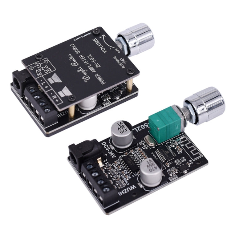 ZK-502L Bluetooth 5.0 12/24V Wireless Stereo Audio Digital Power Amplifier Board 50Wx2 Bluetooth Amp Amplificador, without Shell, ZK-502L without Shell – Bluetooth
