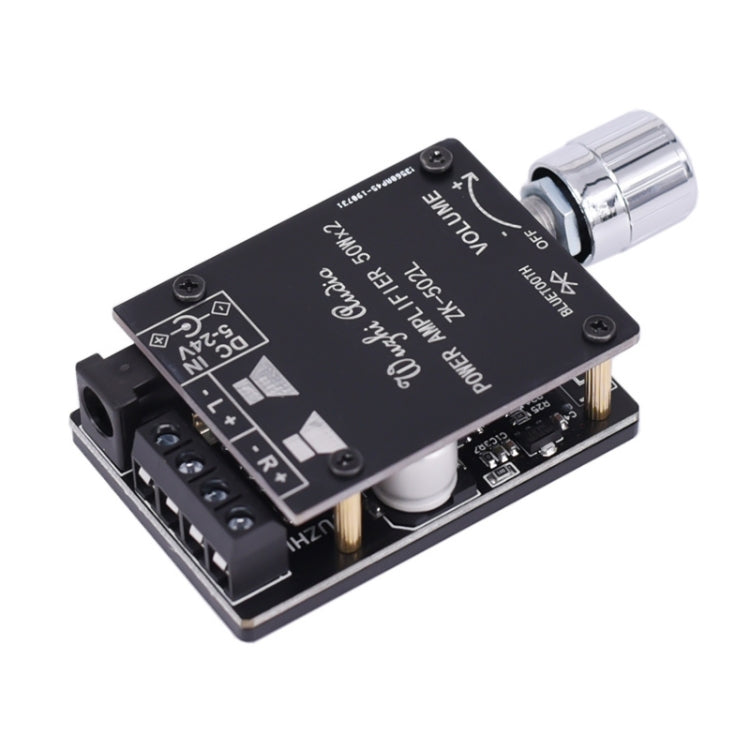 ZK-502L Bluetooth 5.0 12/24V Wireless Stereo Audio Digital Power Amplifier Board 50Wx2 Bluetooth Amp Amplificador, with Shell, ZK-502L with Shell ZK-502L with Shell