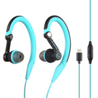 Mucro Type-C Plug In-Ear Sport Earhook Wired Stereo Headphones for Jogging Gym, Type-C – Durable Build, Easy to Use