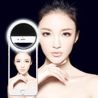 Charging Selfie Beauty Light For iPhone, Galaxy, Huawei, Xiaomi, LG, HTC and Other Smart Phones with Adjustable Clip & USB Cable Black
