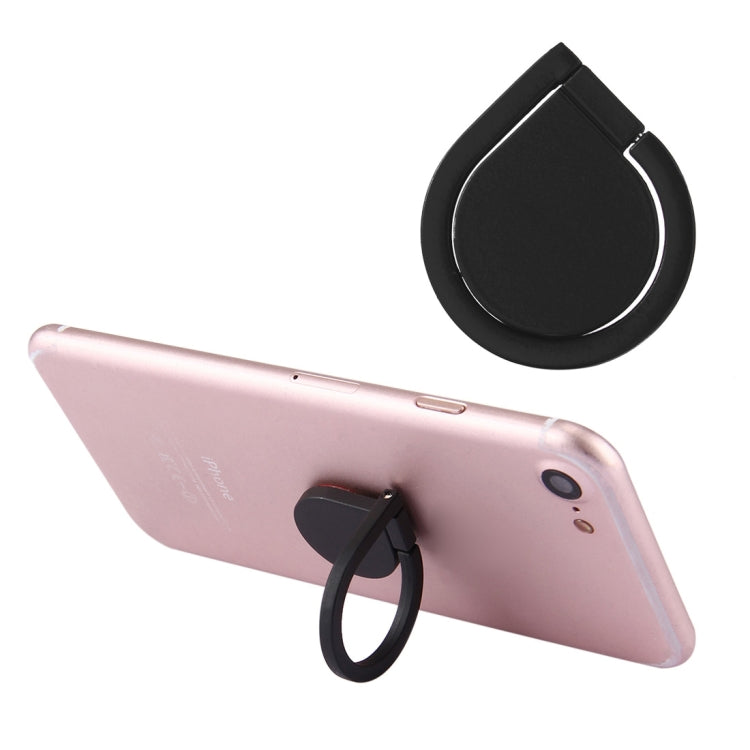 Universal 360 Degree Rotation Drops of water Style Ring Phone Holder Stand Black