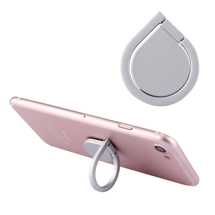Universal 360 Degree Rotation Drops of water Style Ring Phone Holder Stand Silver