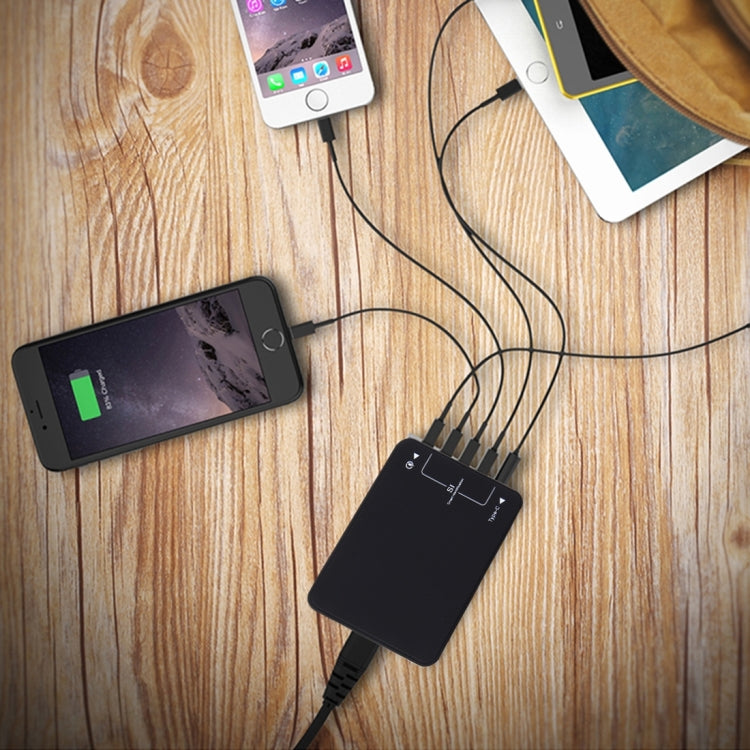 Q8118 Charger – 1 Quick Charge 3.0 + 4 Smart Identification USB + 1 USB-C / Type-C 3.1...