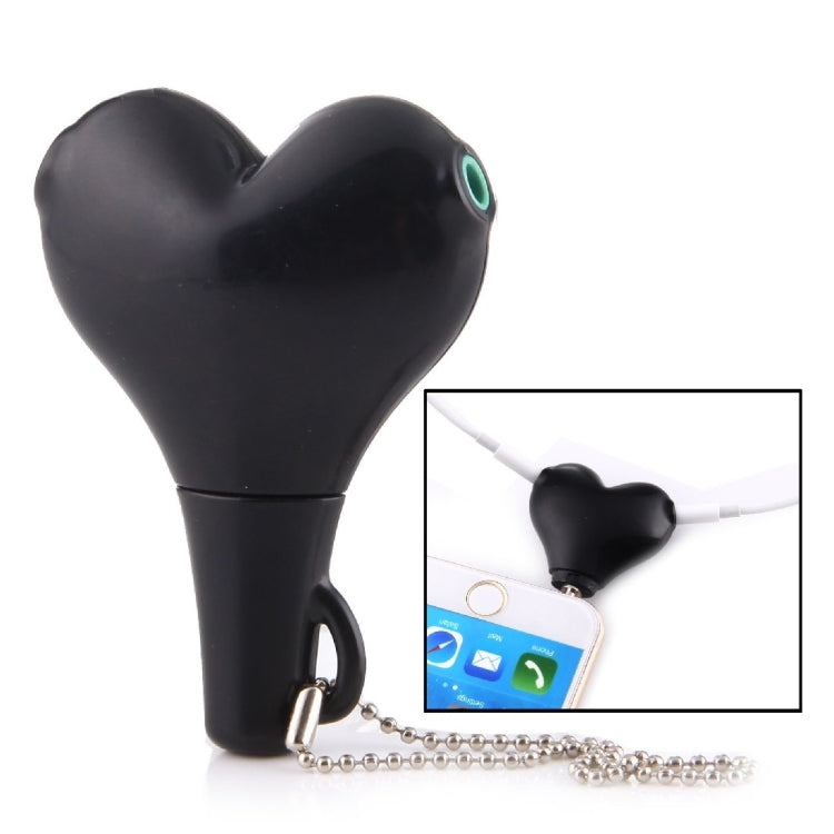 1 Male to 2 Females 3.5mm Jack Plug Multi-function Heart Shaped Earphone Audio Video Splitter Adapter with Key Chain for iPhone, iPad, iPod, Samsung, Xiaomi, HTC and Other 3.5 mm Audio Interface Electronic Digital Products – Durable Build, Easy to Use