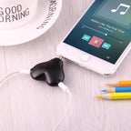 1 Male to 2 Females 3.5mm Jack Plug Multi-function Heart Shaped Earphone Audio Video Splitter Adapter with Key Chain for iPhone, iPad, iPod, Samsung, Xiaomi, HTC and Other 3.5 mm Audio Interface Electronic Digital Products – Durable Build, Easy to Use