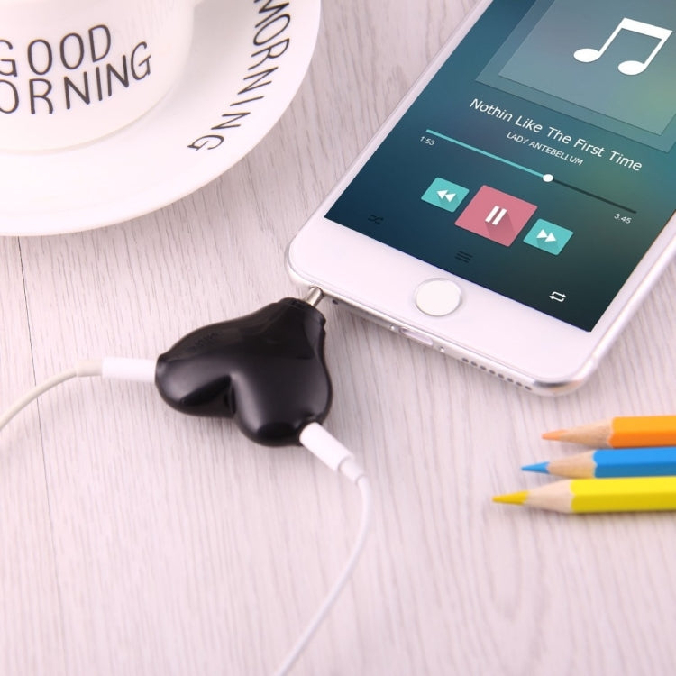 1 Male to 2 Females 3.5mm Jack Plug Multi-function Heart Shaped Earphone Audio Video Splitter Adapter with Key Chain for iPhone, iPad, iPod, Samsung, Xiaomi, HTC and Other 3.5 mm Audio Interface Electronic Digital Products – Durable Build, Easy to Use