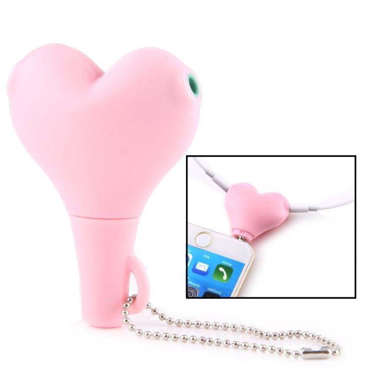 1 Male to 2 Females 3.5mm Jack Plug Multi-function Heart Shaped Earphone Audio Video Splitter Adapter with Key Chain for iPhone, iPad, iPod, Samsung, Xiaomi, HTC and Other 3.5 mm Audio Interface Electronic Digital Products – Durable Build, Easy to Use Pink