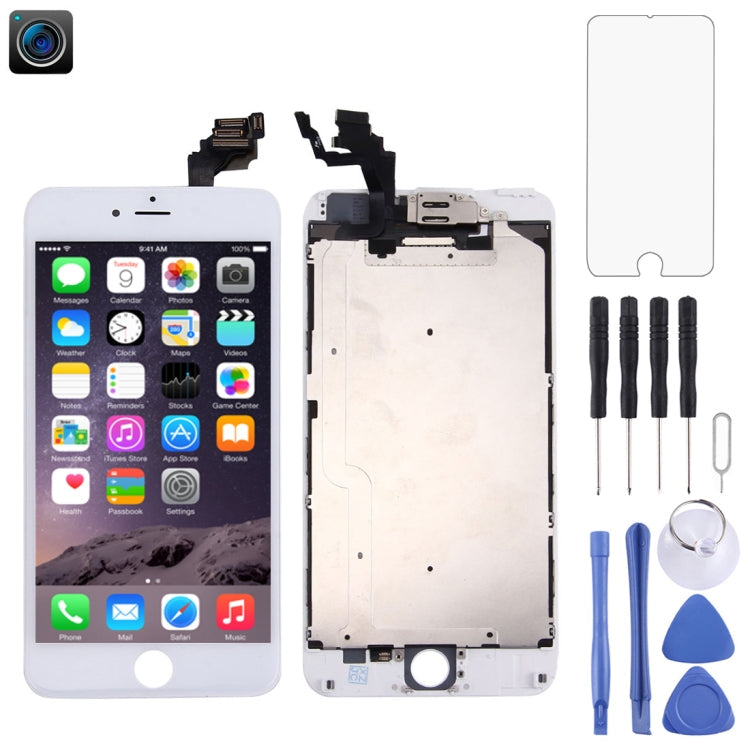 LCD Screen with Front Camera for iPhone 6 Plus, 4 in 1 for i6 Plus White 4 in 1 for i6 Plus White White