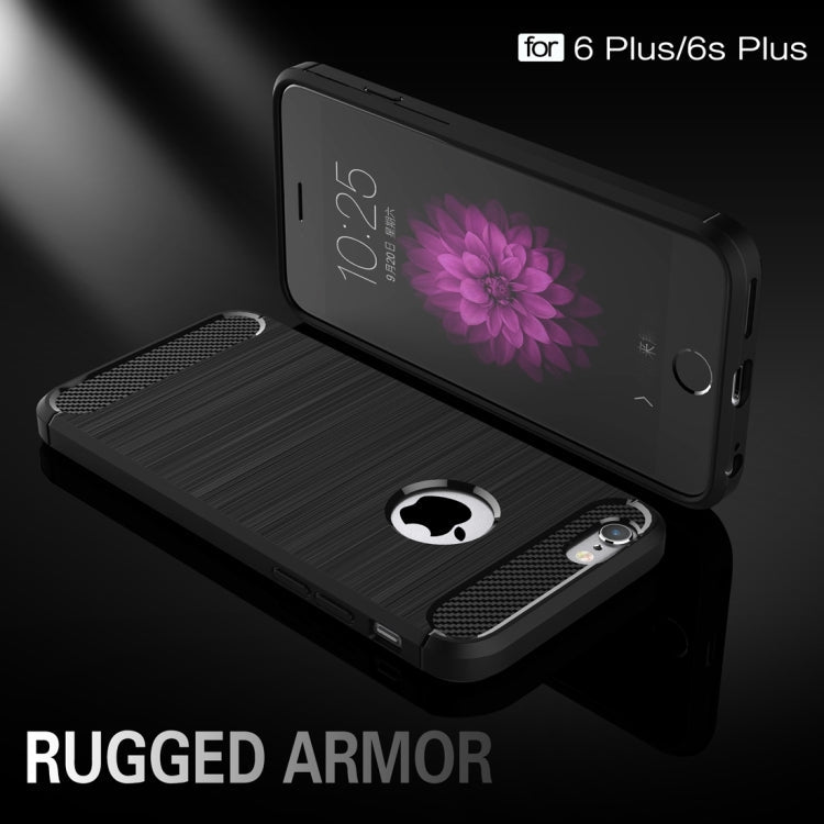 Protective Case – For iPhone 6 Plus & 6s Plus Brushed Texture Fiber TPU Rugged Armor...