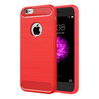 Protective Case – For iPhone 6 Plus & 6s Plus Brushed Texture Fiber TPU Rugged Armor... For iPhone 6 Plus & 6s Plus Red
