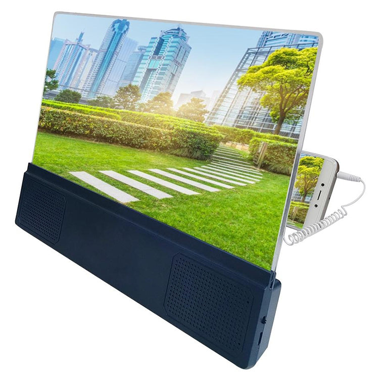 F5 12 inch Universal Mobile Phone Screen Amplifier HD Video Amplifier with Stand & Speaker, Charging Version, 12 inch Charging Version 12 inch Charging Version