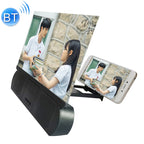 F9 10 inch Universal Chargeable Mobile Phone Screen Amplifier HD Video Amplifier with Silicone Suction Cup Stand & Bluetooth Speaker, 10 inch Black, 10 inch White 10 inch Black Black