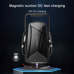 Q2 15W Universal Rotation Infrared Induction Magnetic Car Wireless Charging Mobile Phone Holder with Micro USB + 8 Pin + Type-C / USB-C Magnetic Connector, Q2 Black, Q2 Red, Q2 Silver