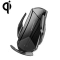 Q2 15W Universal Rotation Infrared Induction Magnetic Car Wireless Charging Mobile Phone Holder with Micro USB + 8 Pin + Type-C / USB-C Magnetic Connector, Q2 Black, Q2 Red, Q2 Silver Q2 Black Black