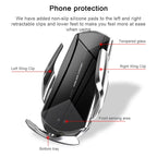 Q2 15W Universal Rotation Infrared Induction Magnetic Car Wireless Charging Mobile Phone Holder with Micro USB + 8 Pin + Type-C / USB-C Magnetic Connector, Q2 Black, Q2 Red, Q2 Silver