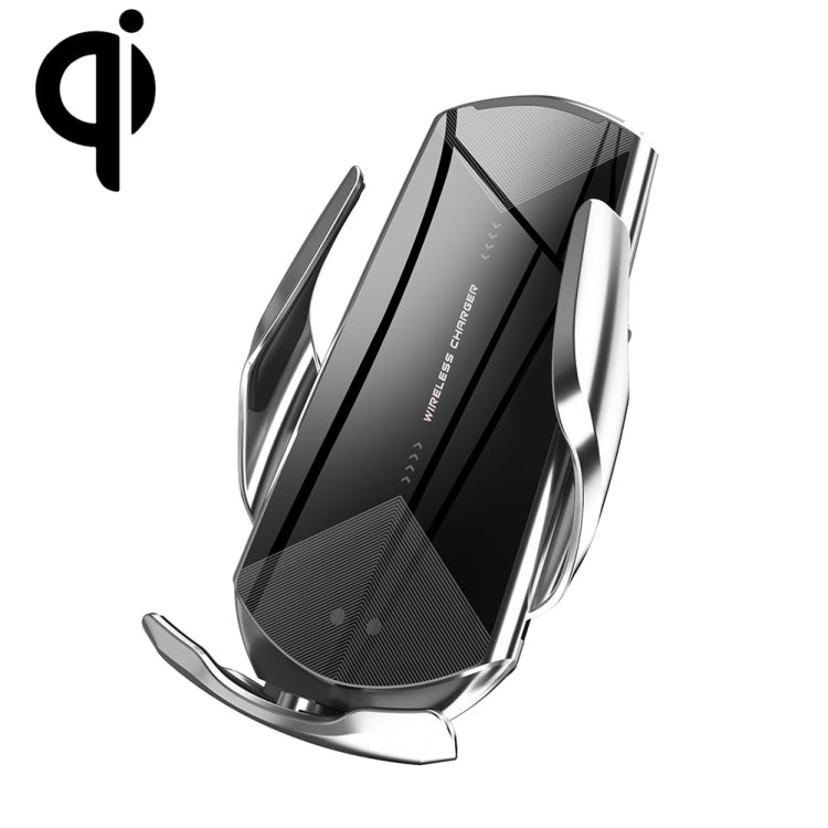 Q2 15W Universal Rotation Infrared Induction Magnetic Car Wireless Charging Mobile Phone Holder with Micro USB + 8 Pin + Type-C / USB-C Magnetic Connector, Q2 Black, Q2 Red, Q2 Silver – Magnetic, Fast Charging, Wireless Charging Q2 Silver Silver