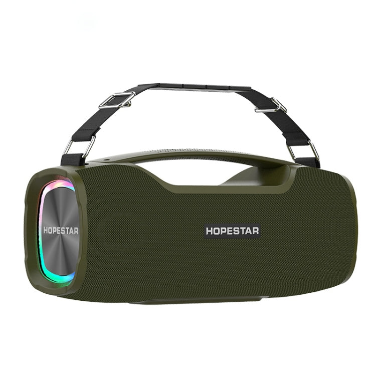 HOPESTAR A6X TWS Portable Outdoor Bluetooth Speaker with Colorful Music Lights, Support Power Bank & Hands-free Call & U Disk & TF Card & 3.5mm AUX, A6X Black, A6X Green – Waterproof, Bluetooth, TPU A6X Green Green