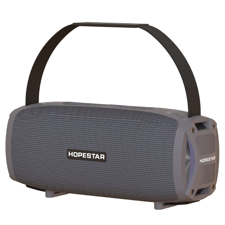 HOPESTAR H24 Pro TWS Portable Outdoor Waterproof Woven Textured Bluetooth Speaker with Rhythm Light, Support Hands-free Call & U Disk & TF Card & 3.5mm AUX & FM, H24 Pro Black, H24 Pro Grey, H24 Pro Blue, H24 Pro Red – Waterproof, Bluetooth, TPU H24 Pro Grey Grey