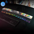 SOAIY SH39 Colorful Spectrum Lighting Effect + Mechanical Buttons + Clock Alarm + Battery Desktop Home Gaming Bluetooth Speaker, Deluxe Edition – Bluetooth Deluxe Edition Black