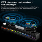 SOAIY SH39 Colorful Spectrum Lighting Effect + Mechanical Buttons + Clock Alarm + Battery Desktop Home Gaming Bluetooth Speaker, Deluxe Edition – Bluetooth