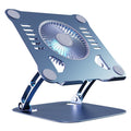R-JUST HZ22 Dual-purpose Desktop Fan Aluminum Alloy Laptop Bracket with Light, HZ22 (Tarnish), HZ22 (Silver) HZ22 (Tarnish) Tarnish