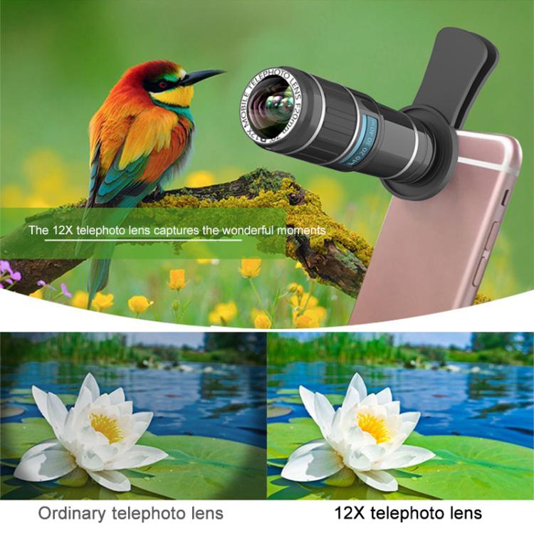 HAUTIK Camera Lens – HK-002 5 in 1 180 Degree Fisheye Lens + 0.65X Macro & Wide Lens + 12X...