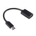 8.3cm USB Female to Type-C Male Metal Wire OTG Cable Charging Data Cable – Durable Build, Easy to Use Black