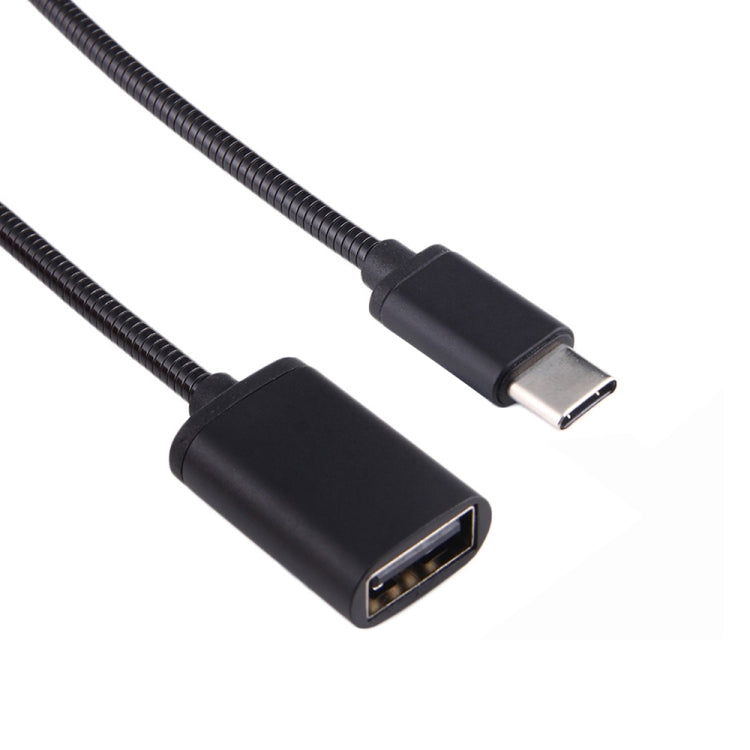 8.3cm USB Female to Type-C Male Metal Wire OTG Cable Charging Data Cable – Durable Build, Easy to Use