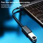 8.3cm USB Female to Type-C Male Metal Wire OTG Cable Charging Data Cable – Durable Build, Easy to Use