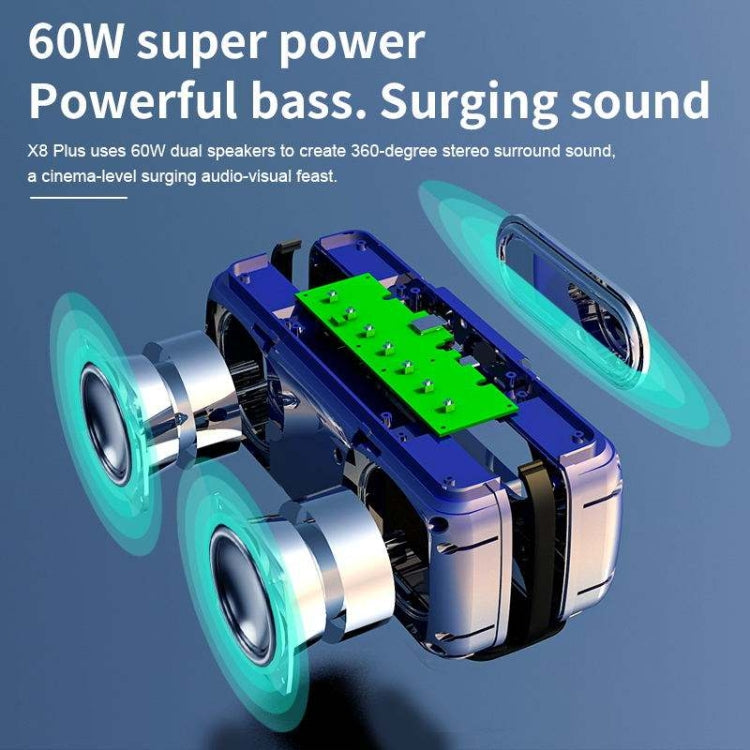 XDOBO X8 60W Wireless Bluetooth Speaker Outdoor Subwoofer Support TWS & TF Card, X8 – Waterproof, Bluetooth, TPU