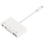 Card Reader – 5 in 1  8 Pin to USB HUB And USB-C / Type-C And 3.5mm Earphone And SD...