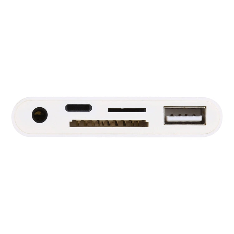 Card Reader – 5 in 1  8 Pin to USB HUB And USB-C / Type-C And 3.5mm Earphone And SD...