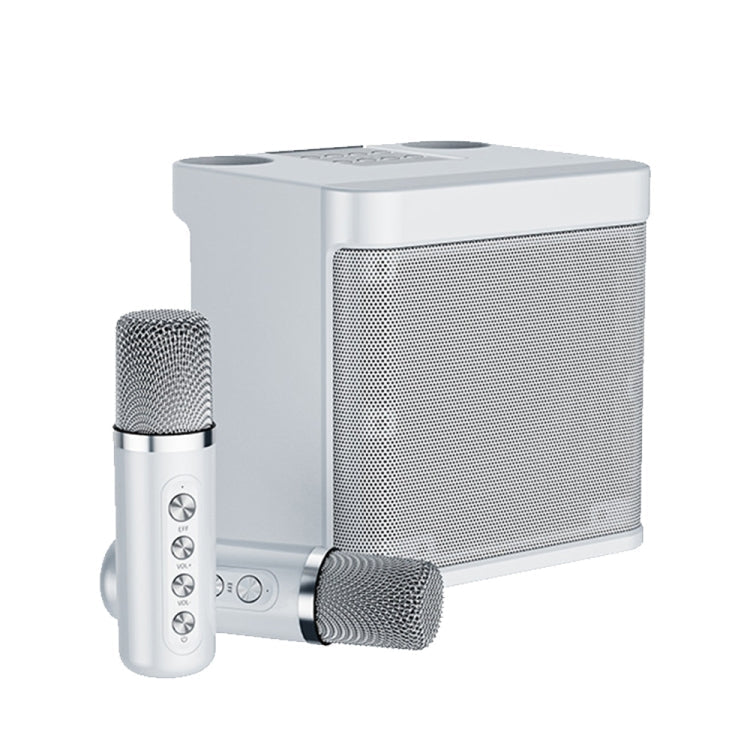 YS-203 Bluetooth Karaoke Speaker Wireless Microphone, YS-203 (Gold), YS-203 (Silver), YS-203 (Black), YS-203 (Red) – Bluetooth, TPU YS-203 (Silver) Silver