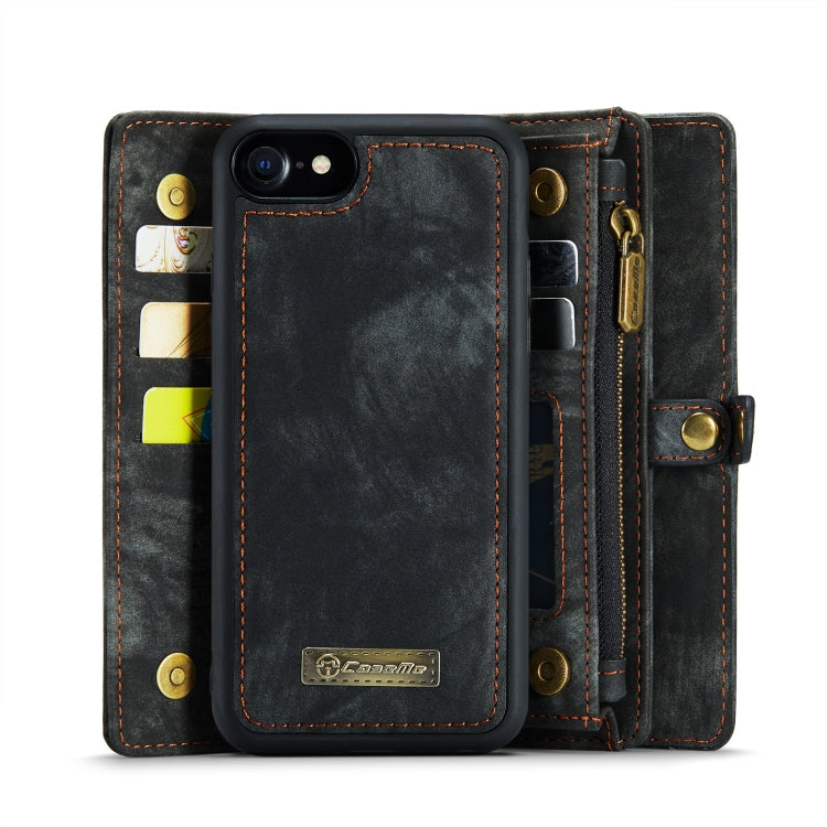 CaseMe for iPhone 8 & 7 Multifunctional Leather Billfold with Detachable Magnetic PC Back Protective Case & Holder & 10 Card Slots & 3 Cash Slots & 1 Zipper Wallet & 2 Photo Frames & 3 Magnetic Clasps, For iPhone 8 & 7, For 8 & 7
