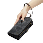 CaseMe for iPhone 8 & 7 Multifunctional Leather Billfold with Detachable Magnetic PC Back Protective Case & Holder & 10 Card Slots & 3 Cash Slots & 1 Zipper Wallet & 2 Photo Frames & 3 Magnetic Clasps, For iPhone 8 & 7, For 8 & 7
