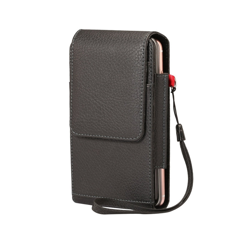 Universal Litchi Texture Vertical Flip Upright Lattice PU Leather Case / Waist Bag with Back Splint & Card Slots & Lanyard for iPhone 8 Plus & 7 Plus , Galaxy Note 8 / S8 Plus / S9+, Huawei Mate 8, For 6.0 inch and Below Phones